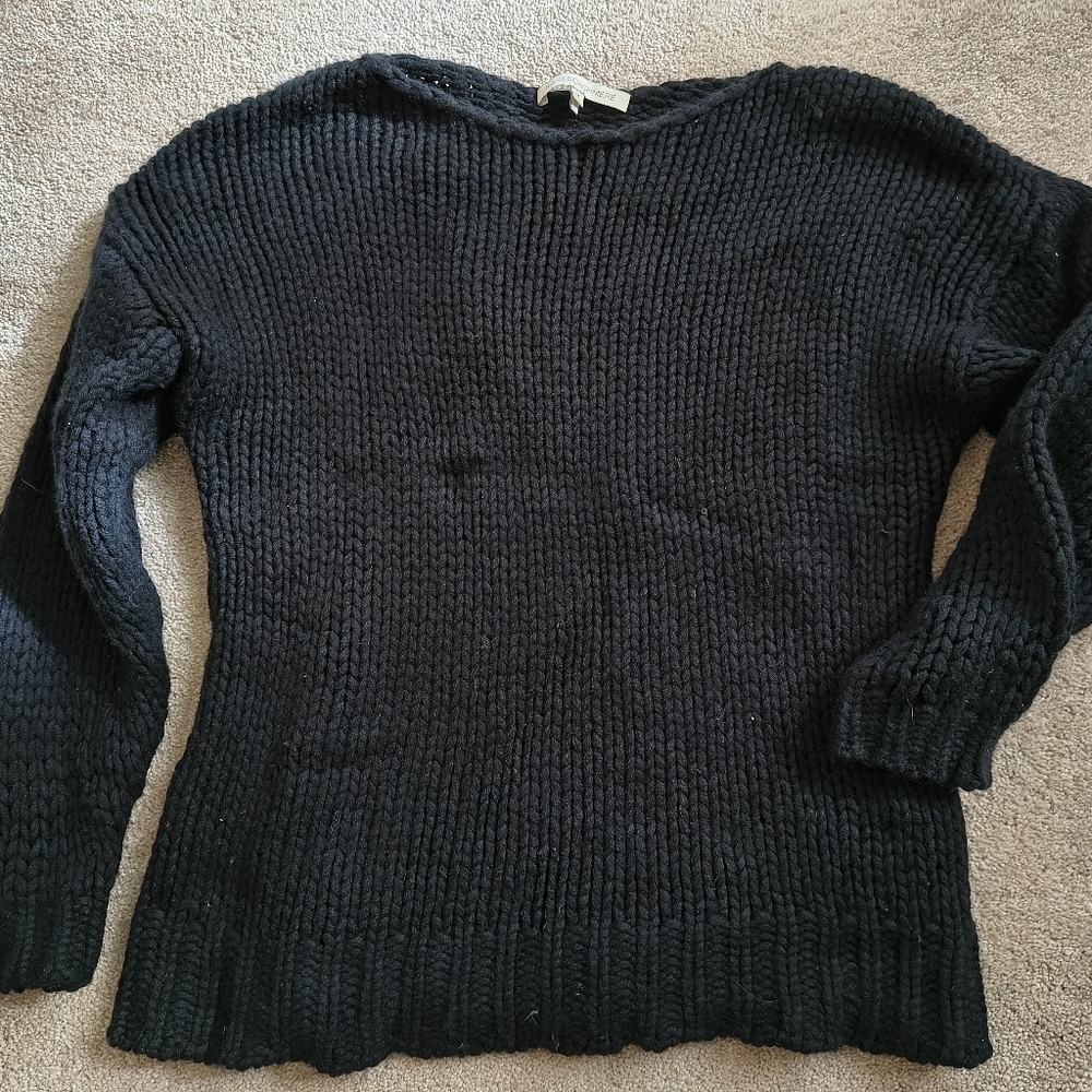 Naked Cashmere Women's Black Chunky Knit Crewneck Sweater Size Medium